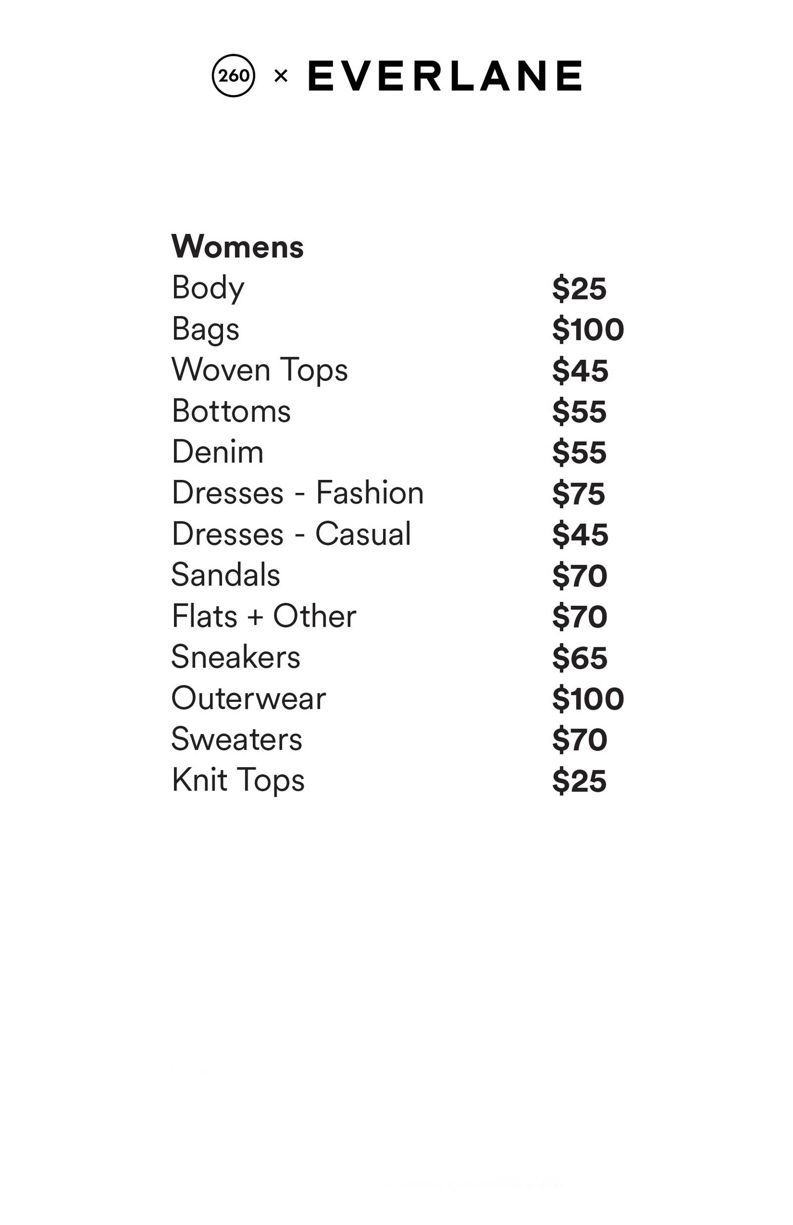 Price list