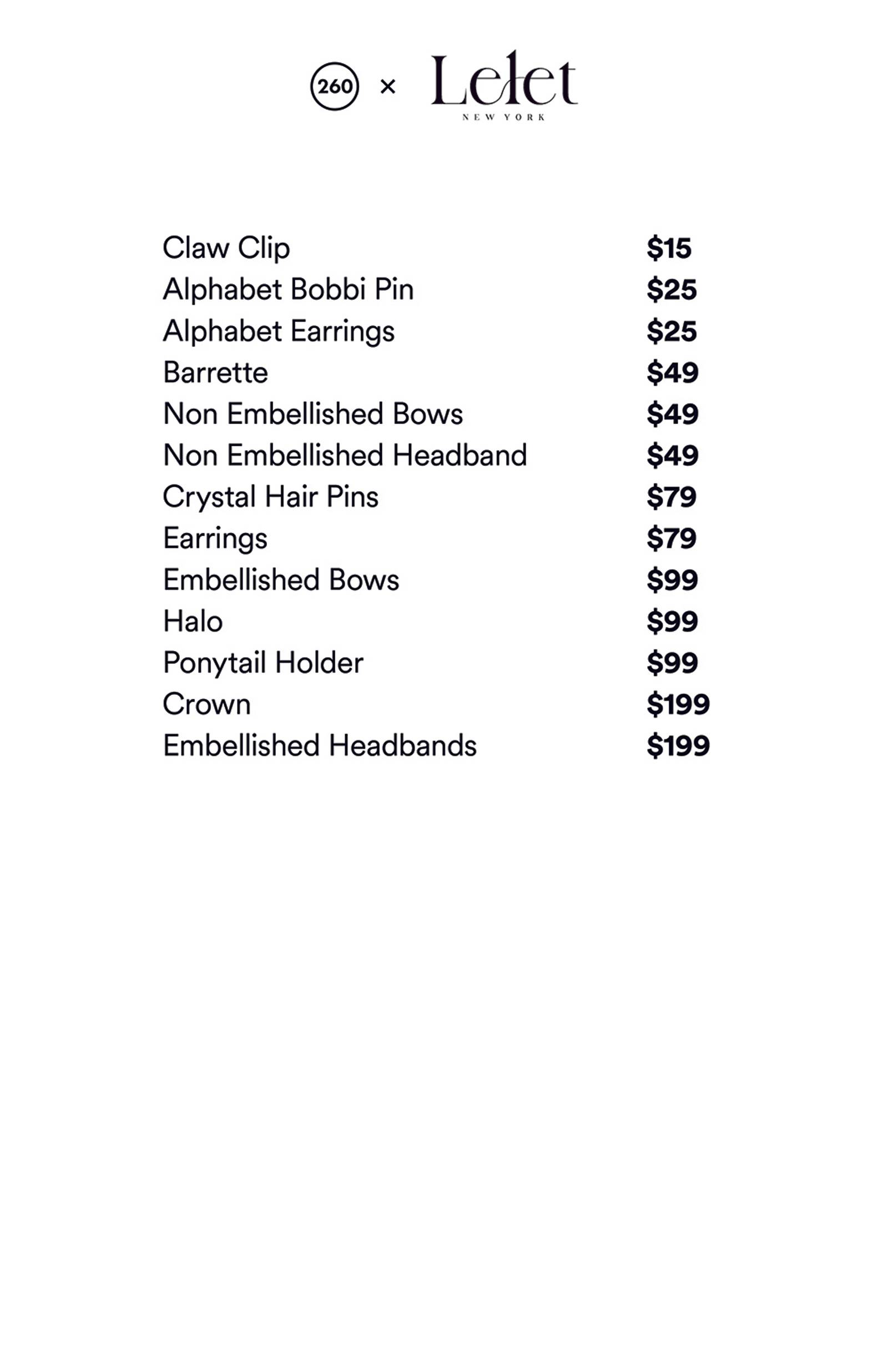 Price list