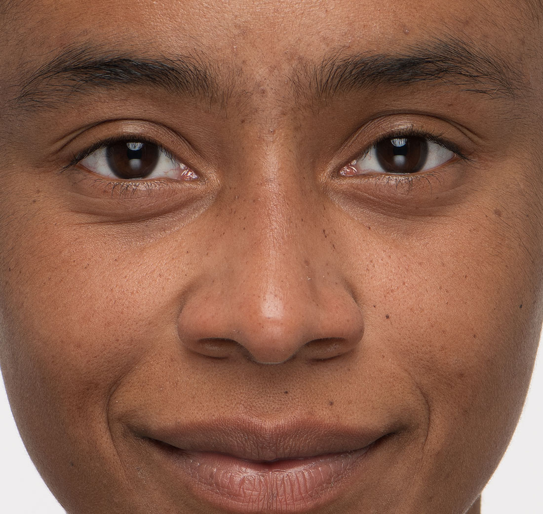 Close-up of eyebrows after using Obagi Nu-Cil Eyebrow Boosting Serum, appearing fuller.