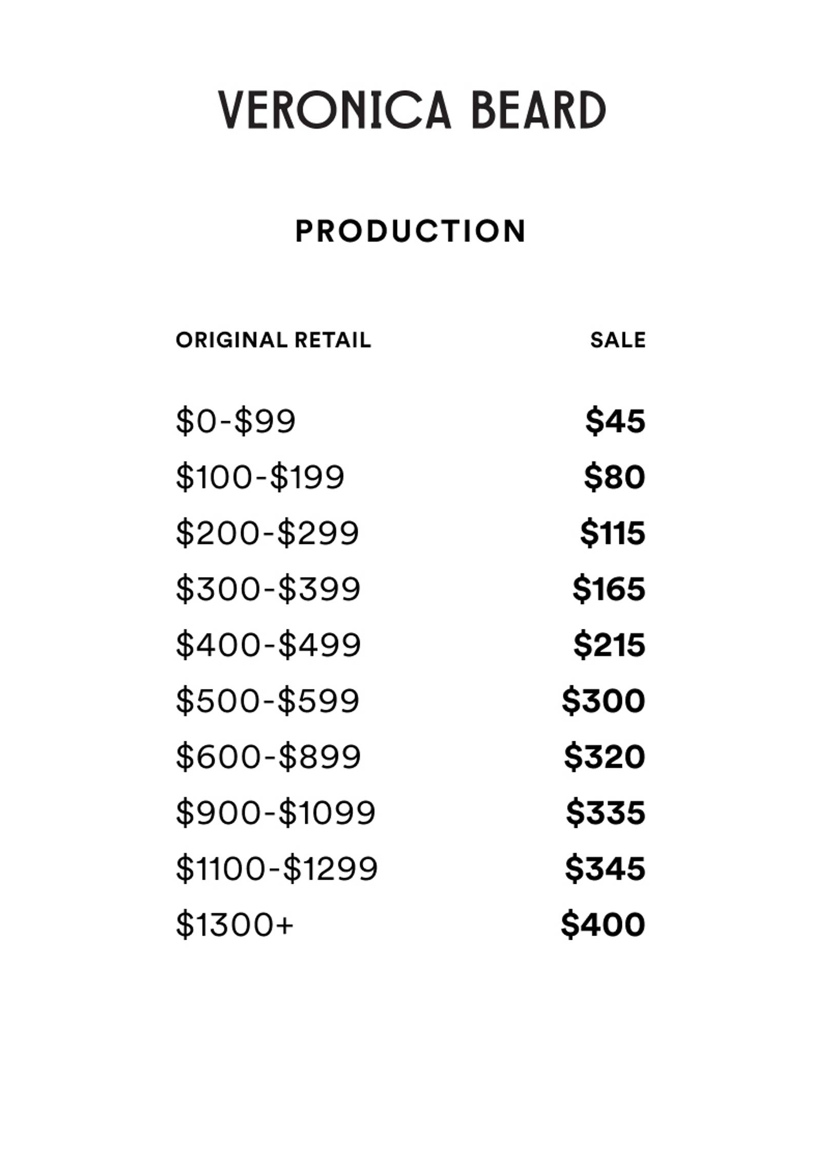 Price list