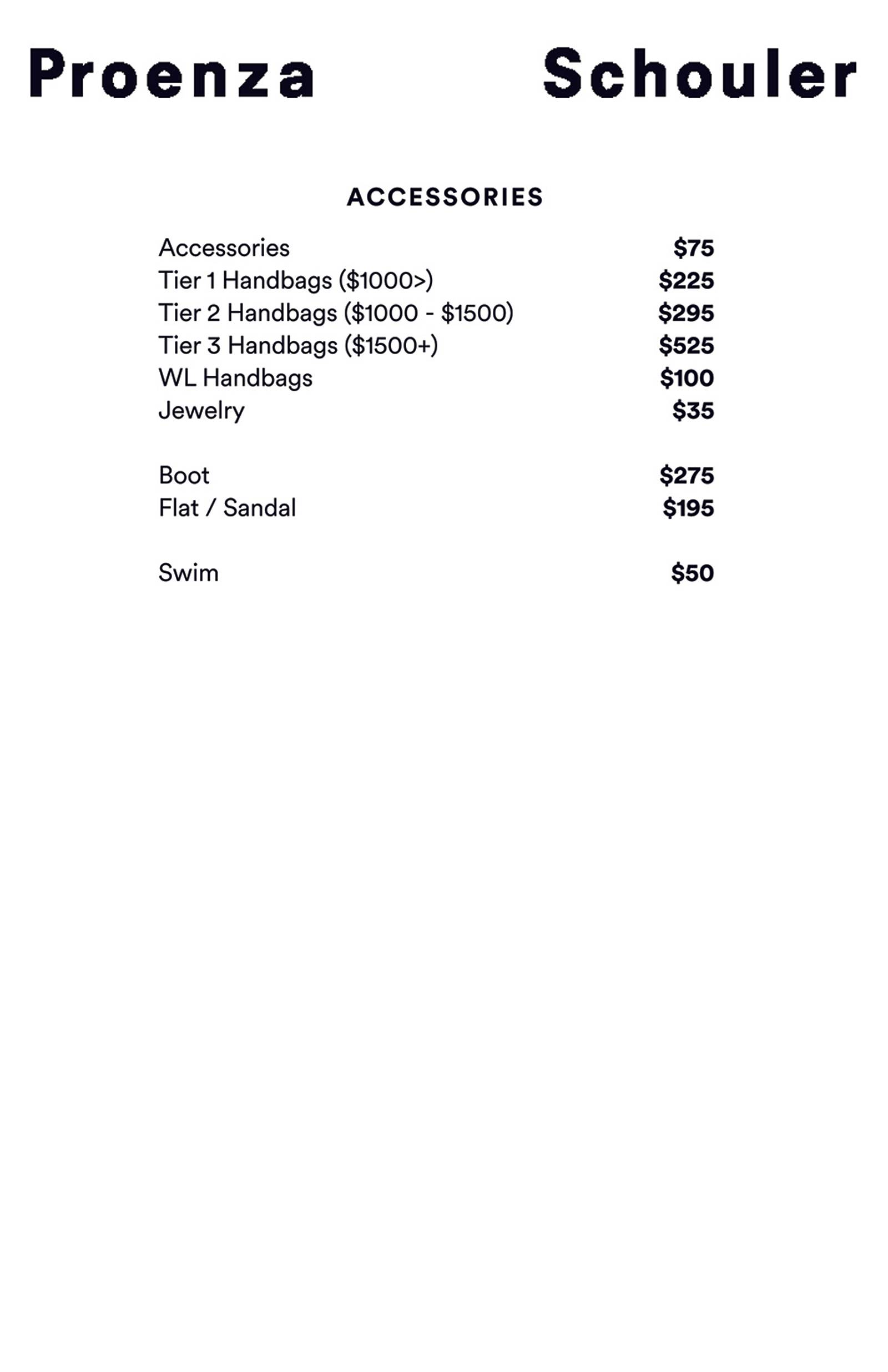 Price list