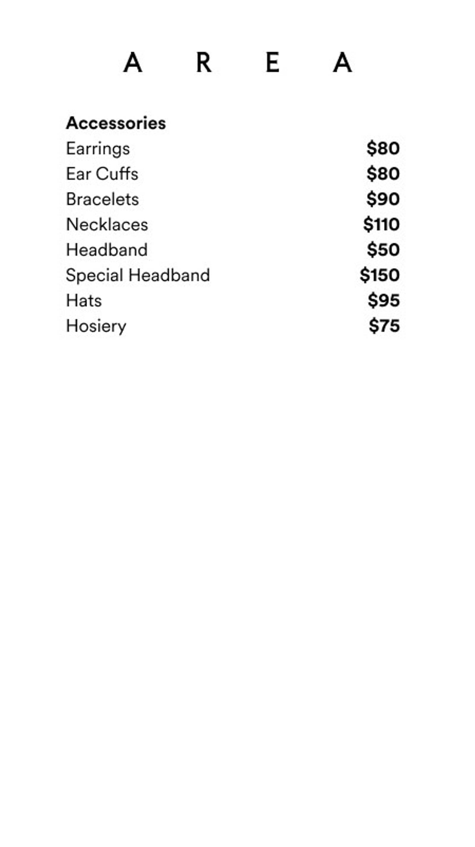 Price list